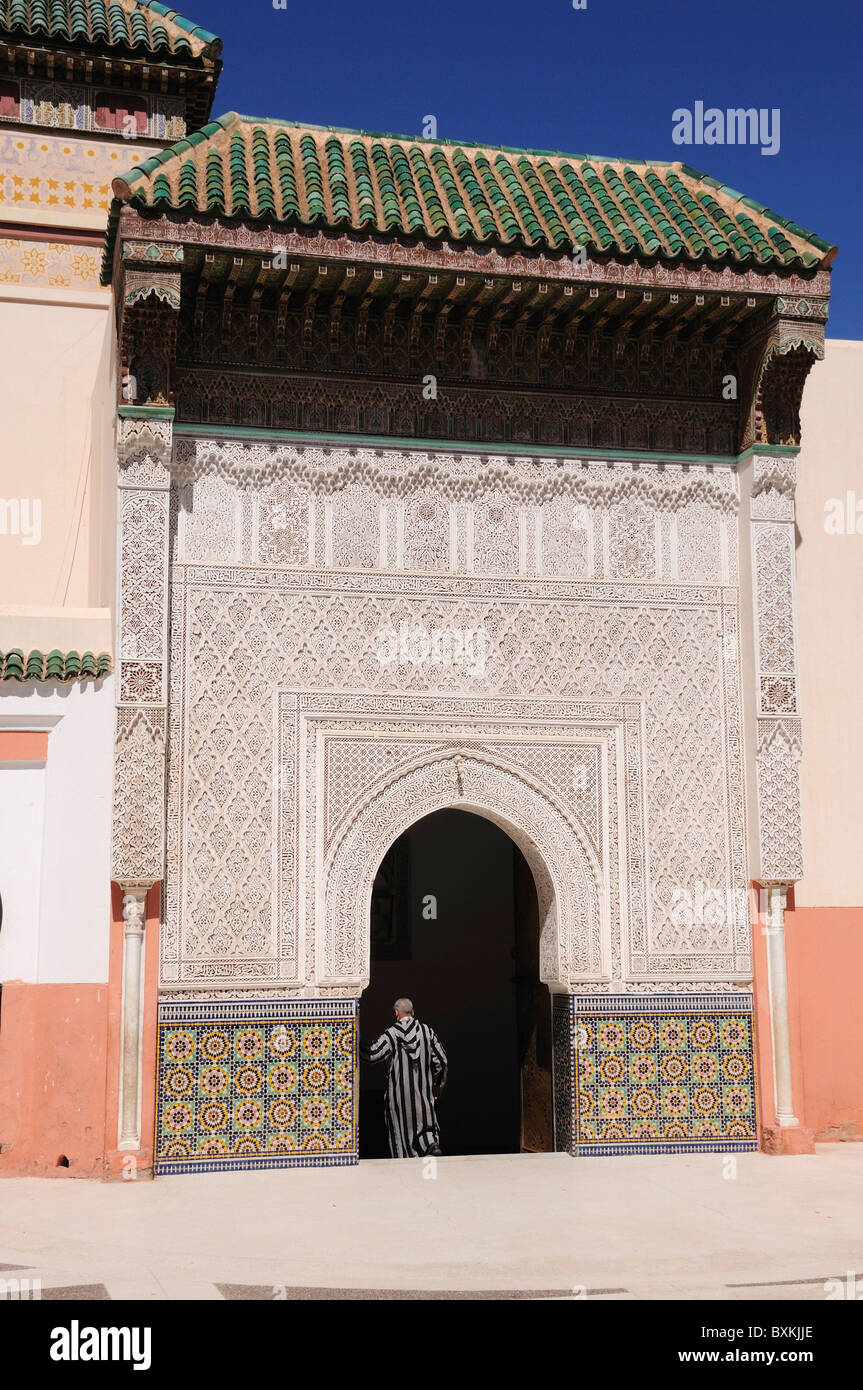 Moschea al Bel Abbes Sidi Zaouia in Marrakech Foto Stock
