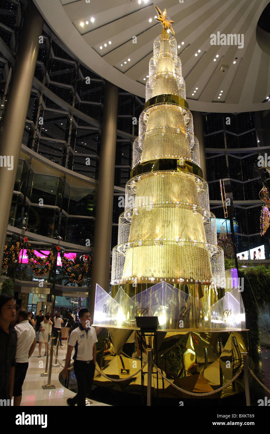 Albero di Natale al Siam Paragon Shopping Mall Foto Stock