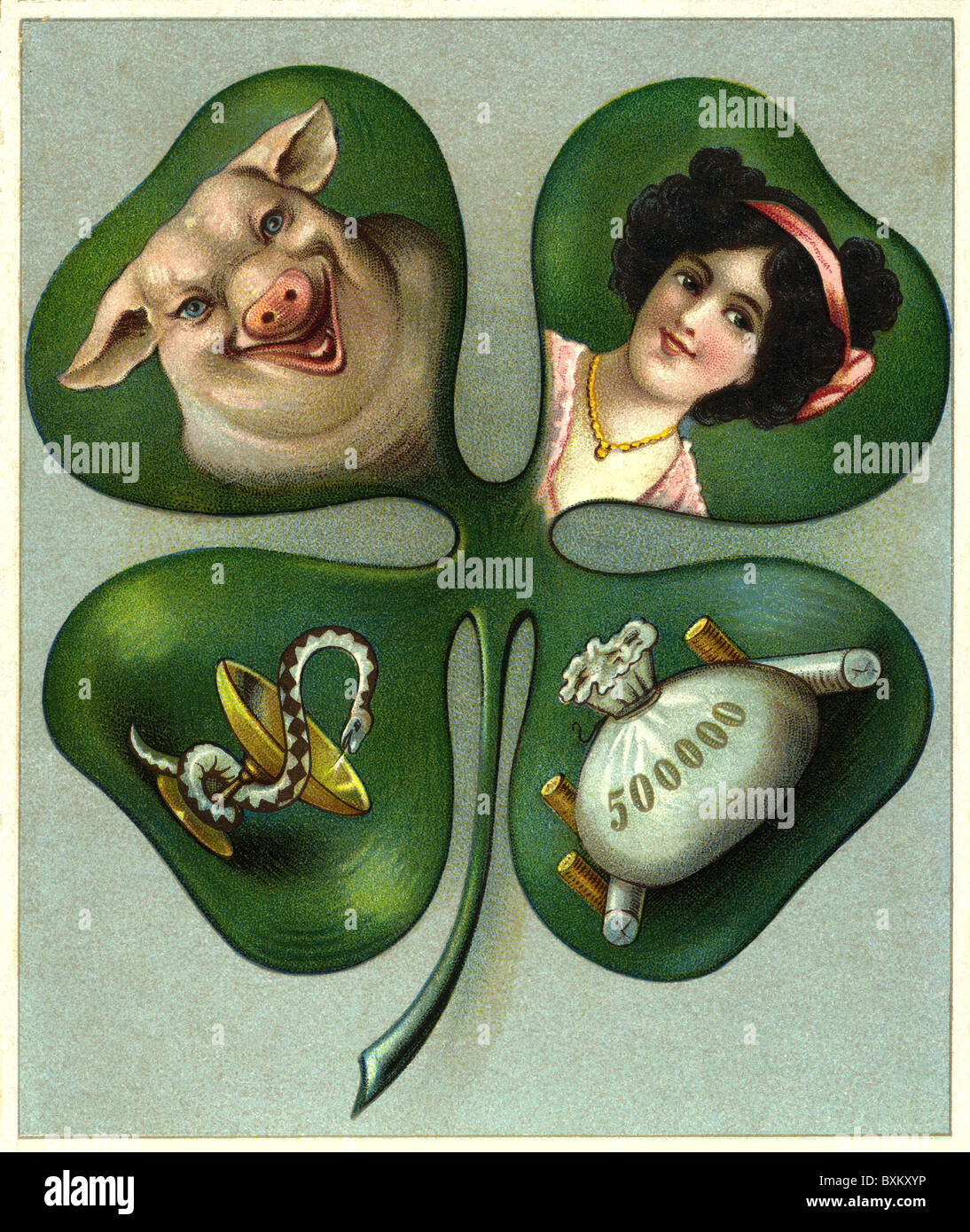 Simboli, fortuna, trifoglio a quattro foglie, Germania, circa 1907, diritti aggiuntivi-clearences-non disponibile Foto Stock