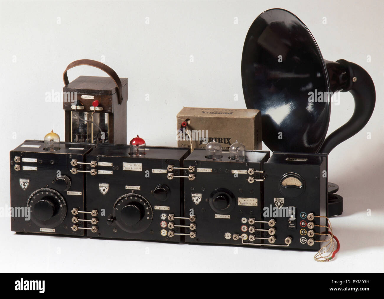 Broadcast, radio, Siemens D-Zug, componenti: Amplificatore alta frequenza, Audion, 1923 / 1924, diritti aggiuntivi-clearences-non disponibili Foto Stock