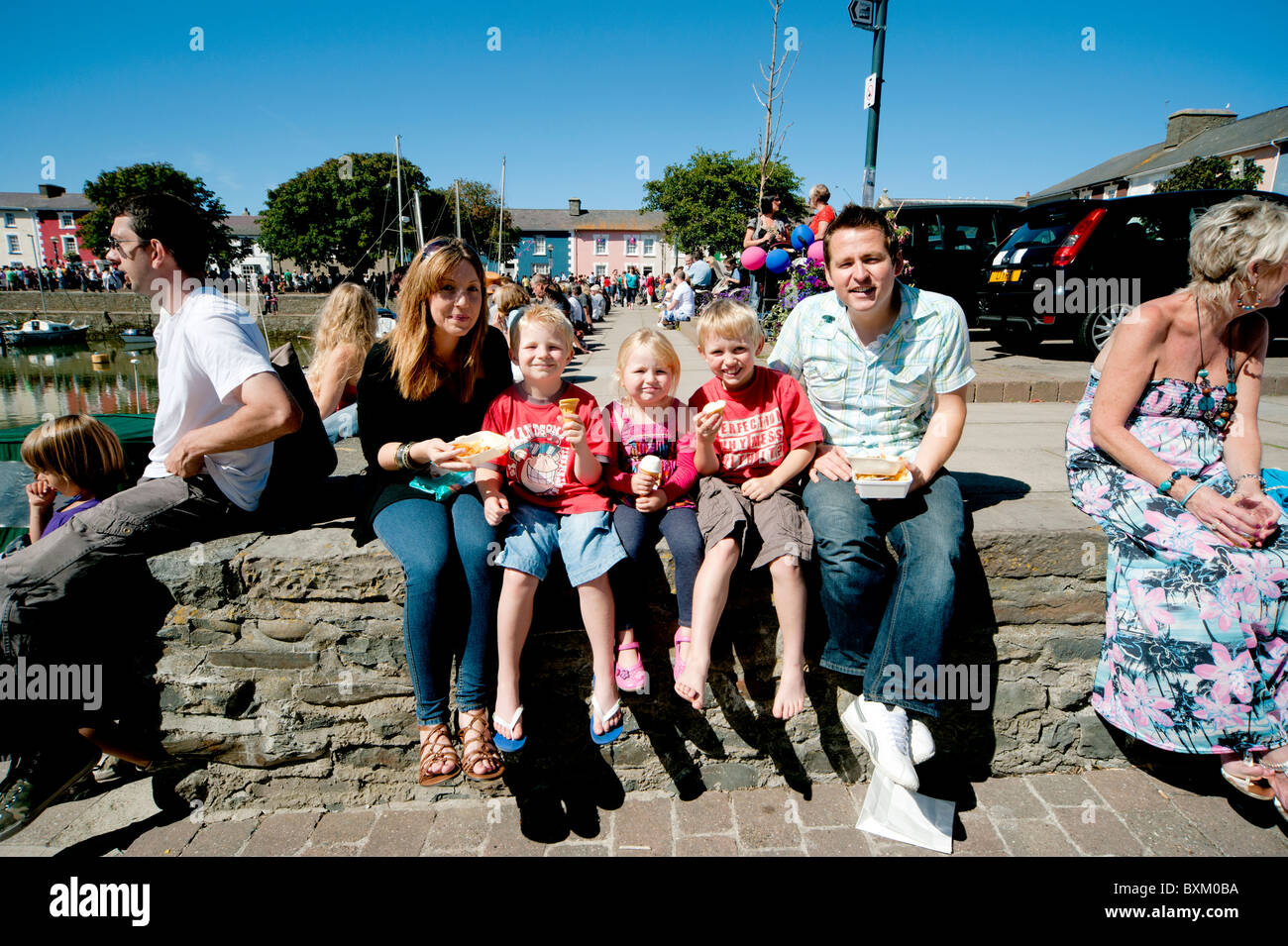 Aberaeron il carnevale è organizzato ogni anno dalla città Aberaeron Comitato di miglioramenti, il carnevale di colori per il 2010 sono di colore rosa Foto Stock