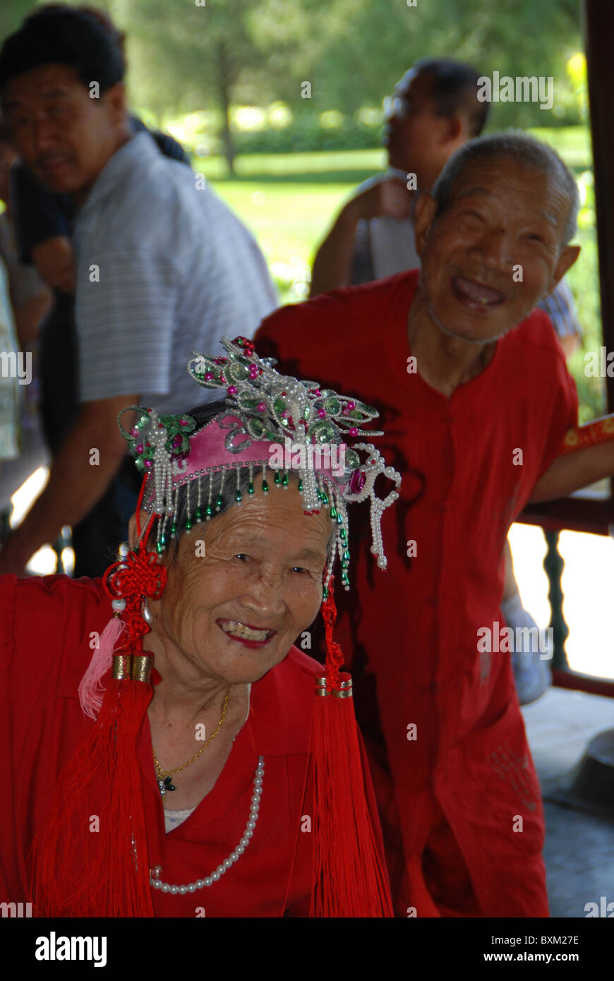 Musica, danza, performance, Outdoor, Tempio del Paradiso Park, Pechino, Cina Foto Stock