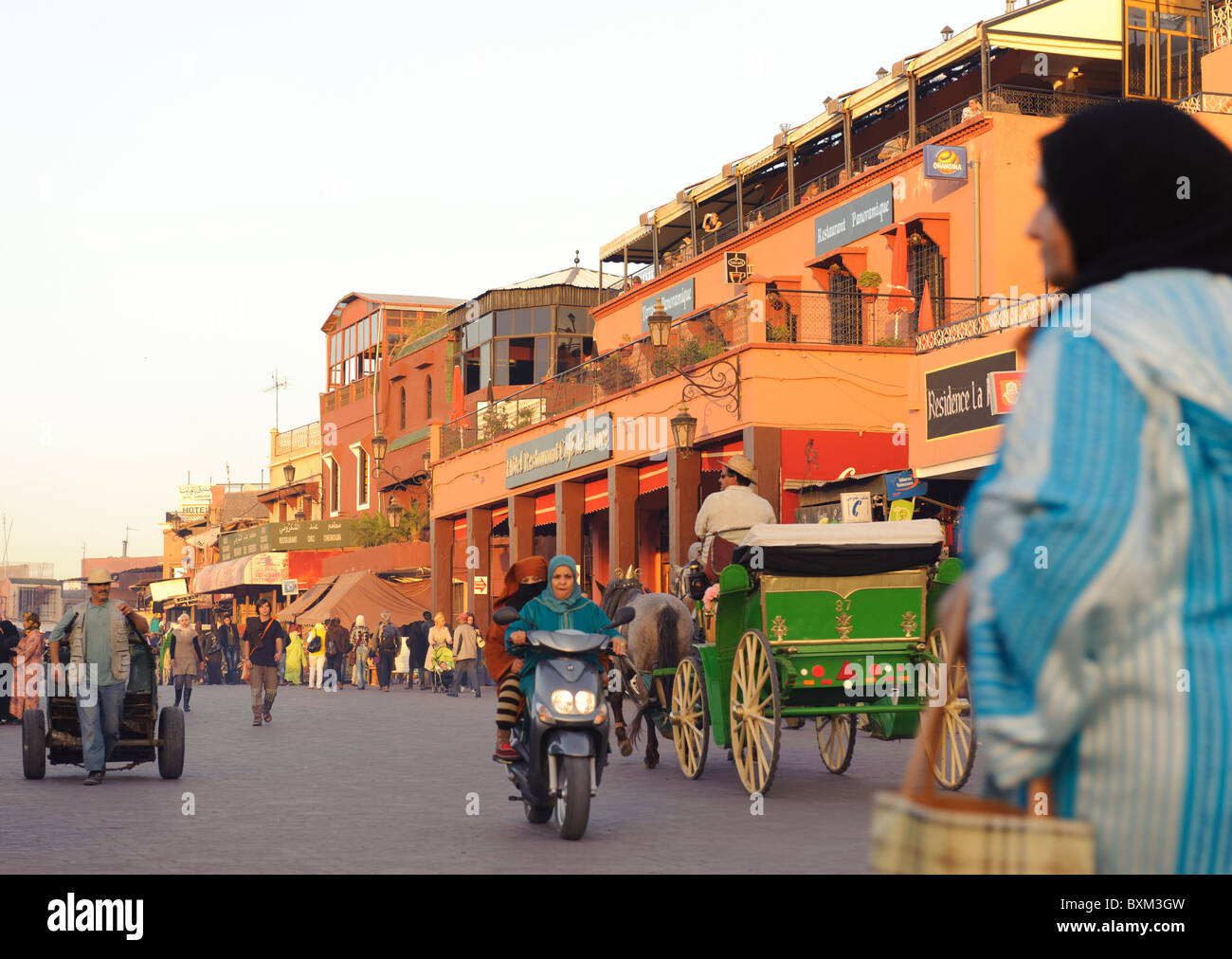 La Djemaa El Fna, La Place Foto Stock