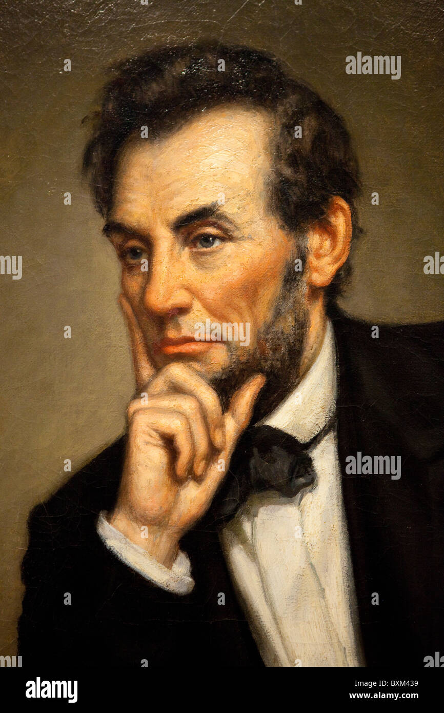 La verniciatura del presidente Abraham Lincoln da George P.A. Healy, 1887 Foto Stock