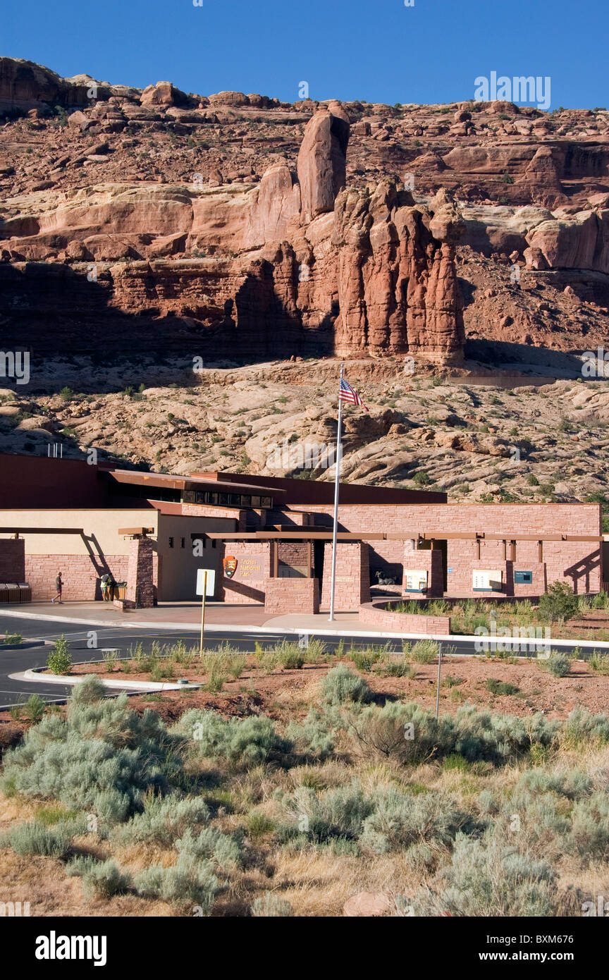 Elk289-1609v Utah, Arches National Park, Centro visitatori Foto Stock