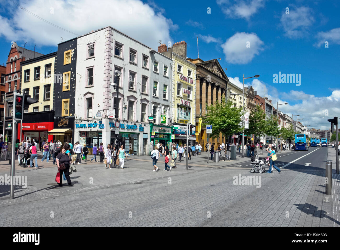O'Connell Street a Dublino in Irlanda Foto Stock