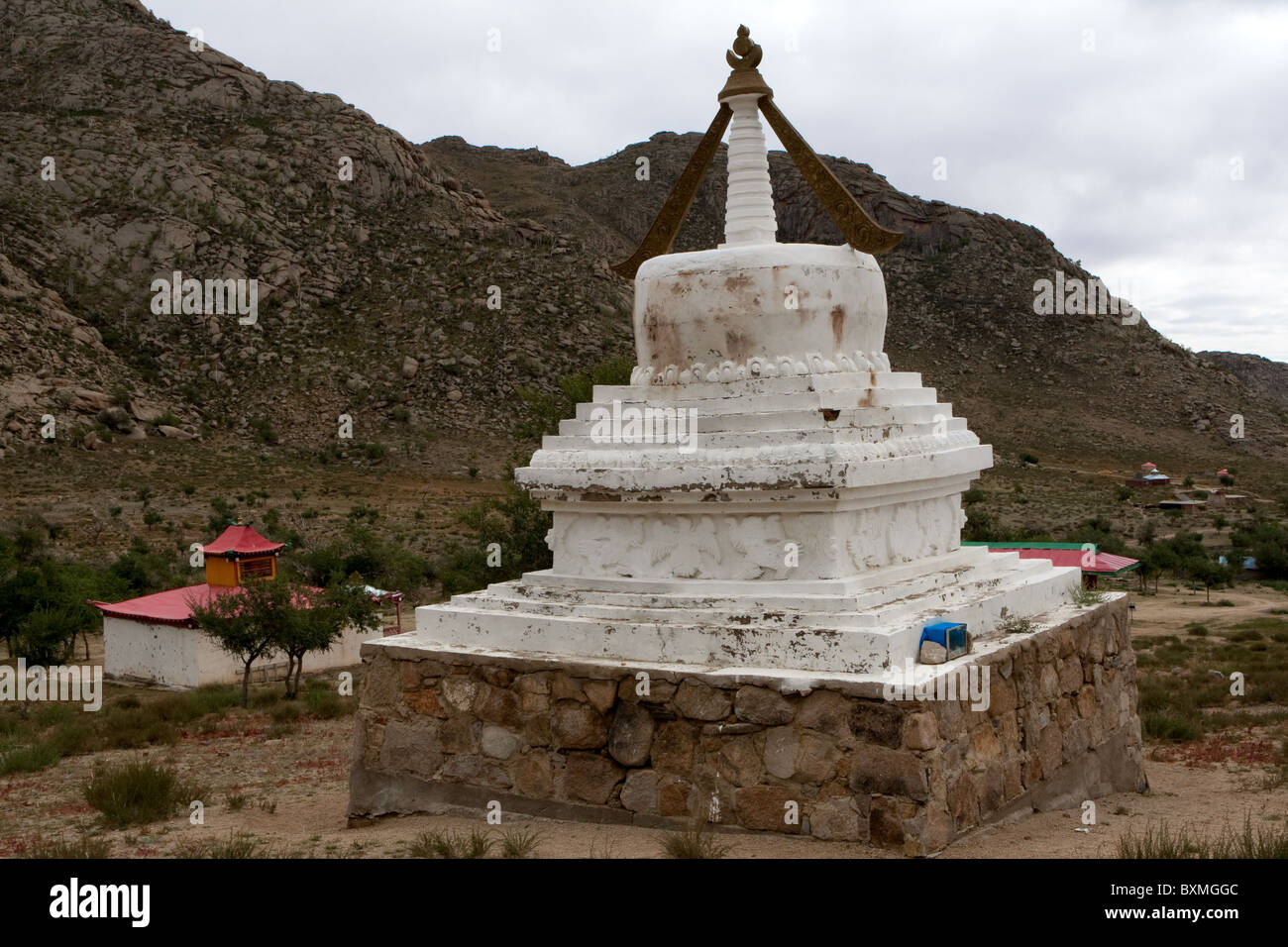 Erdene Khombo monastero Stupa, Khongo Khan Uul Riserva Naturale, poco Gobi, Mongolia: Foto Stock