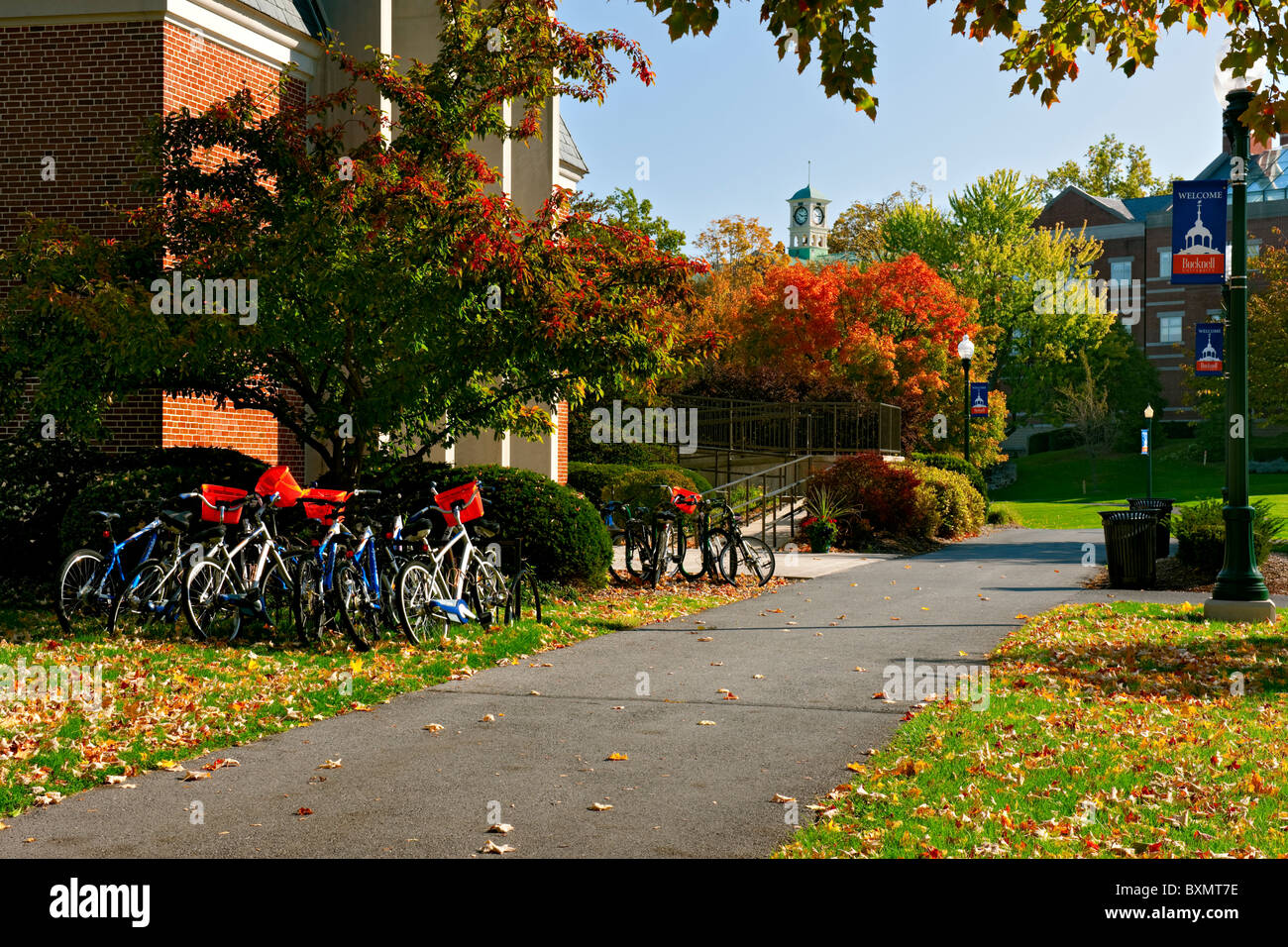 Una tranquilla giornata autunnale sul campus della Bucknell University, in Lewisburg, Pennsylvania. Foto Stock