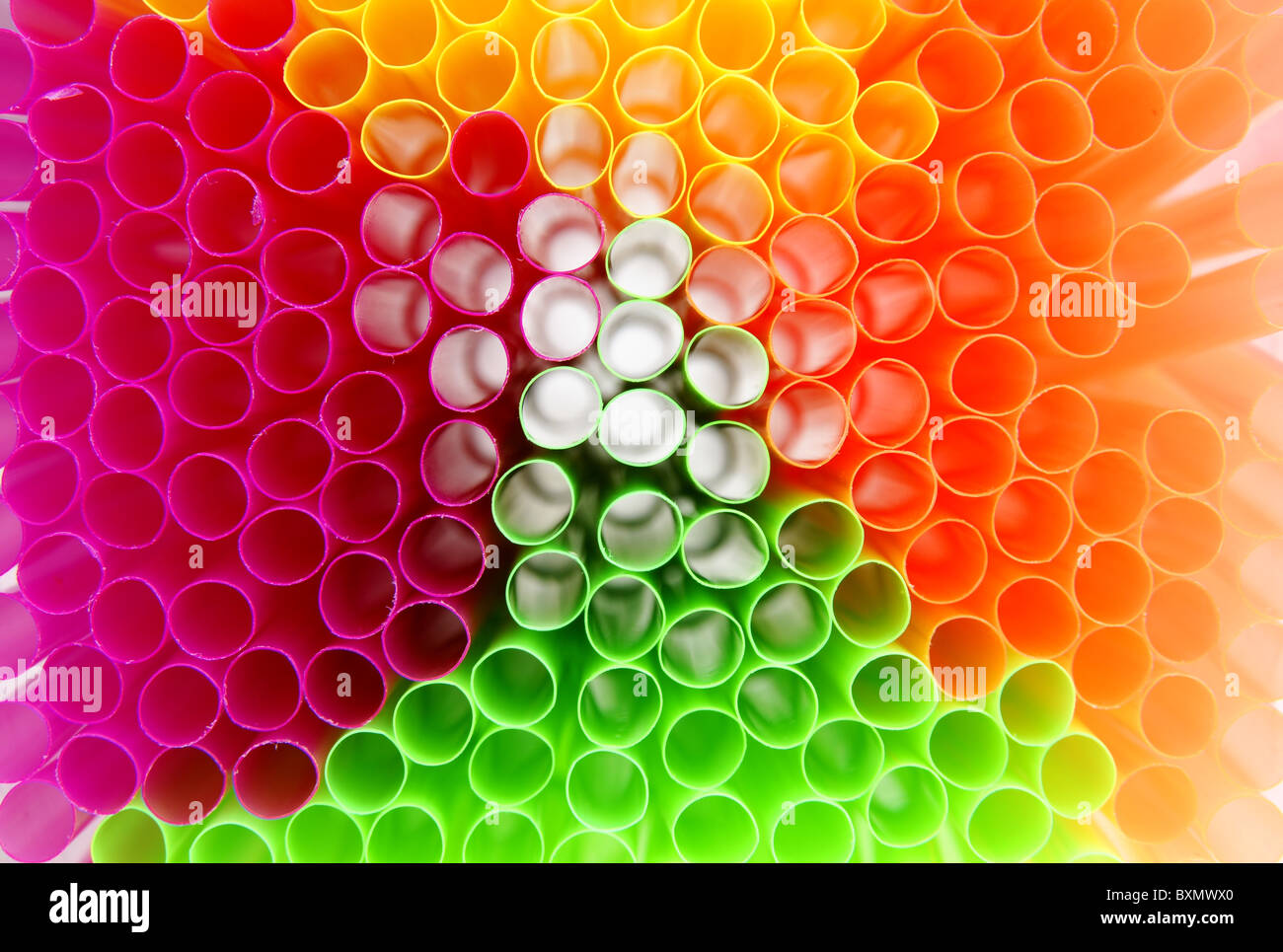 Abstract backgroud colorati per tubo di paglia di close-up Foto Stock