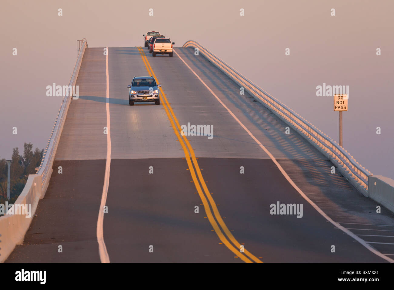 Sanibel Island Florida Causeway Bridge al tramonto Foto Stock