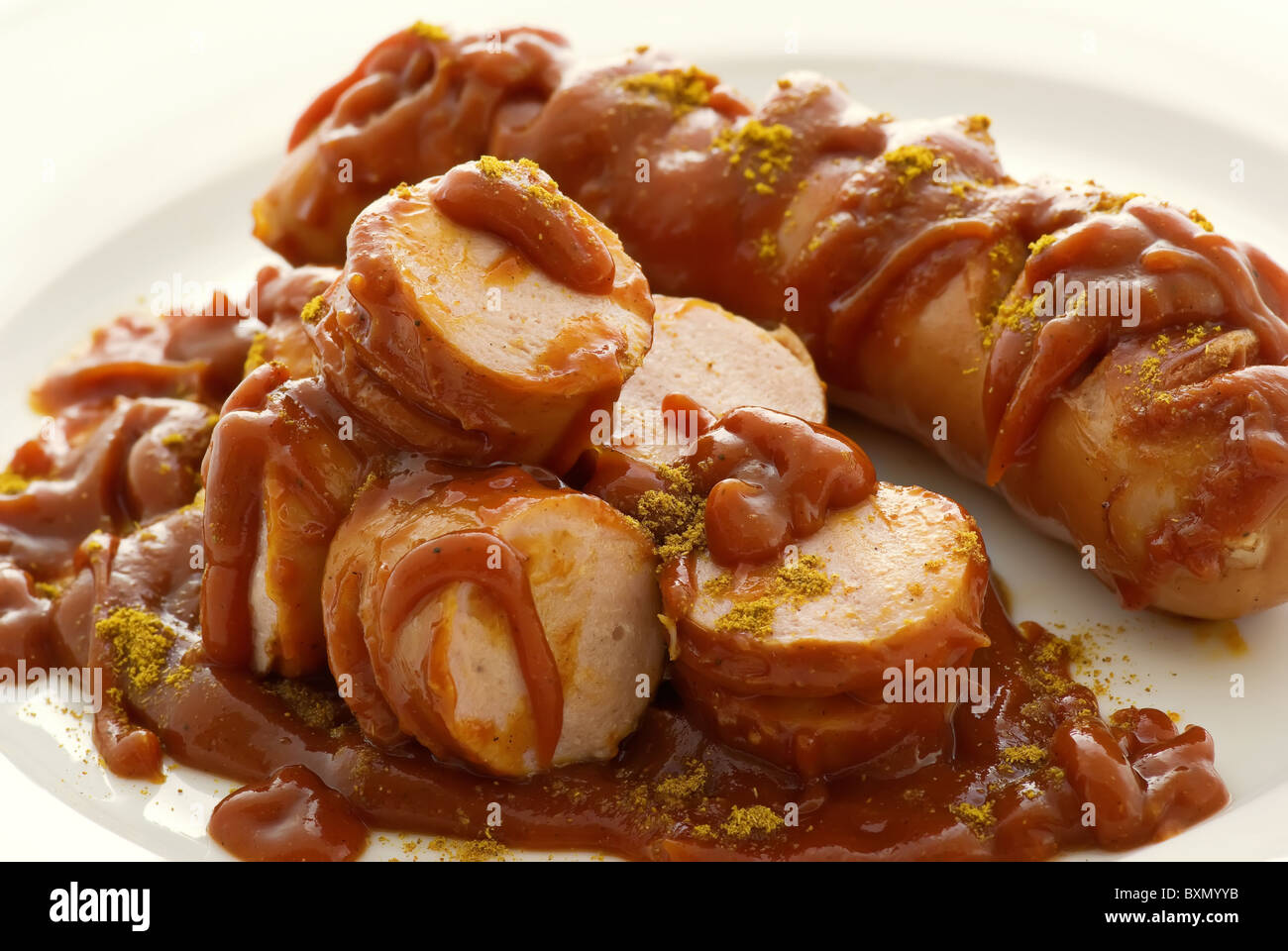 Salsiccia al curry Foto Stock