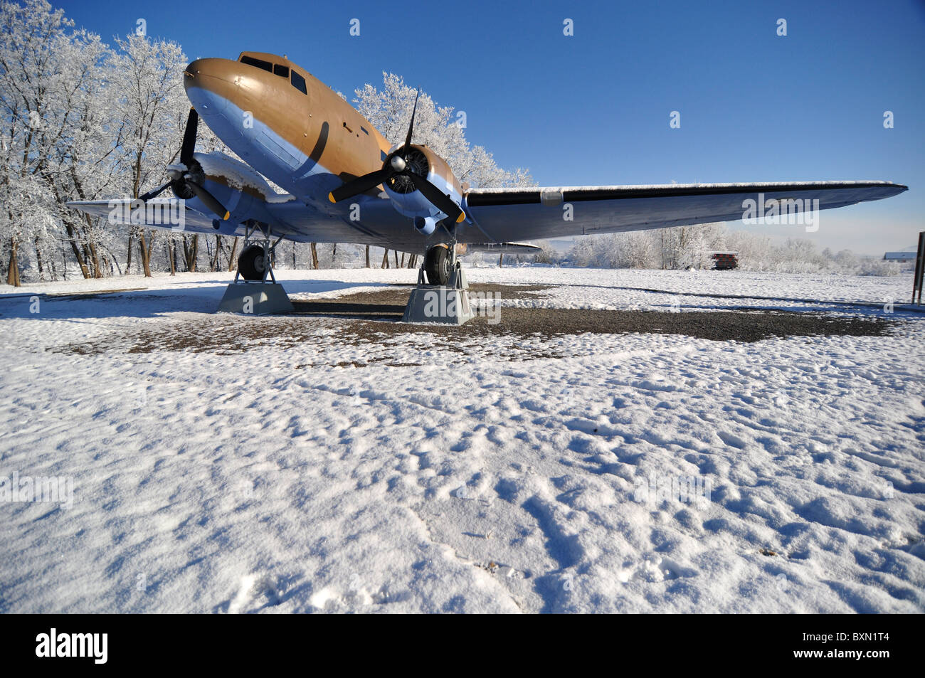 Douglas DC-3 piano in Otok, vicino Metlika in Slovenia Foto Stock