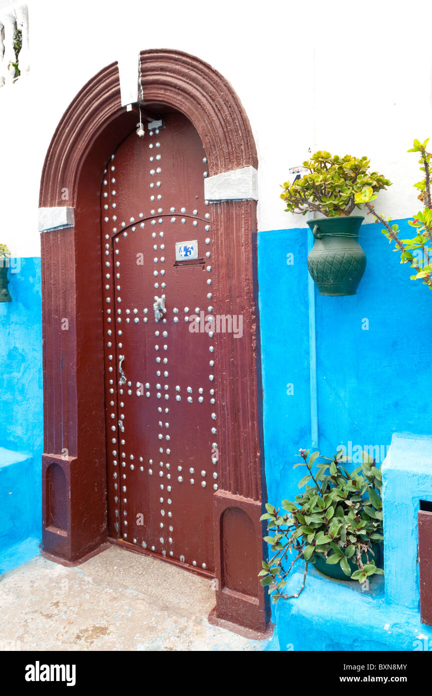 Portali ad arco nella medina, la vecchia città di Meknes, Marocco. Foto Stock