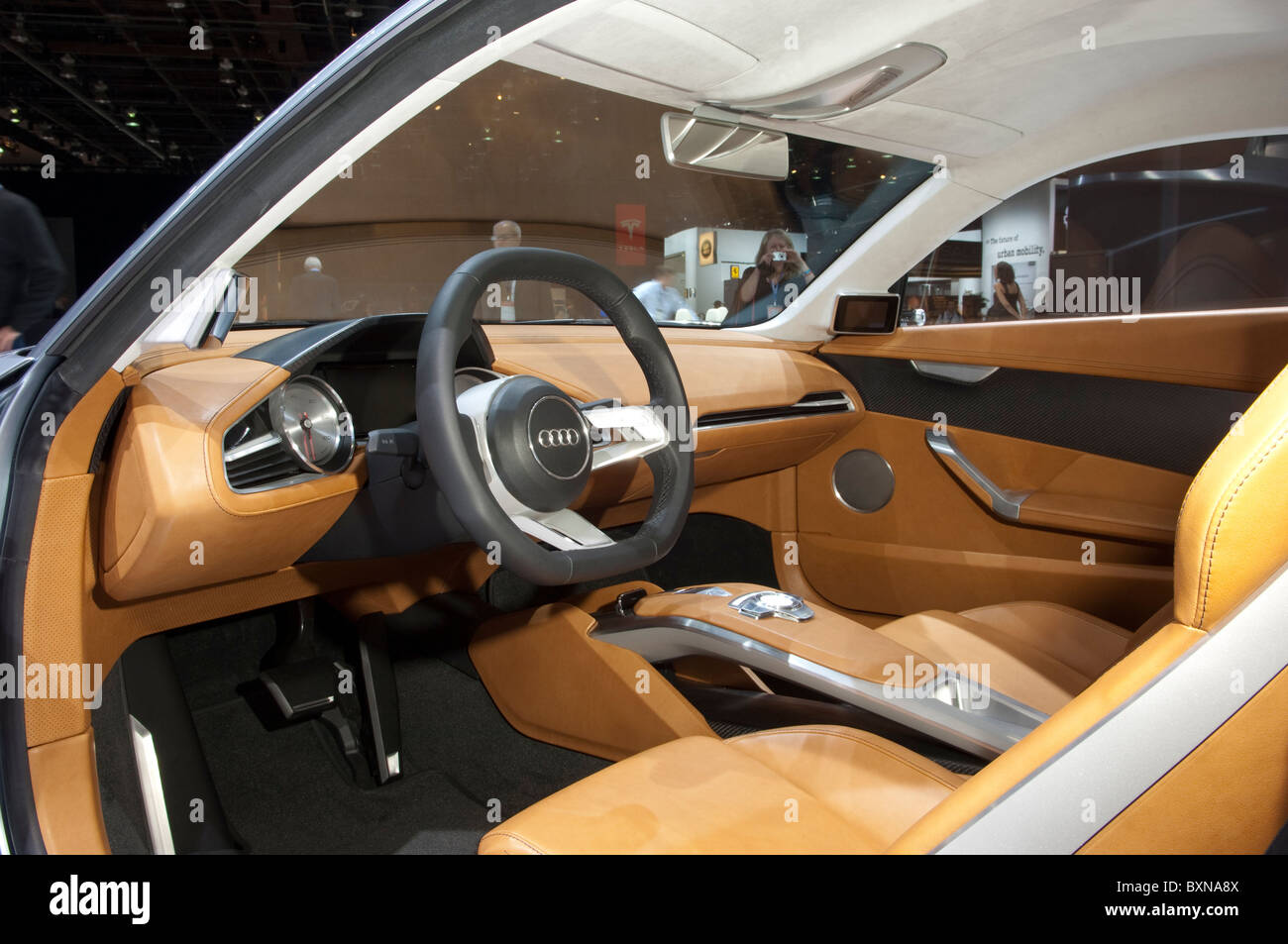 Audi e-tron concept car elettrica al 2010 North American International Auto Show di Detroit Foto Stock