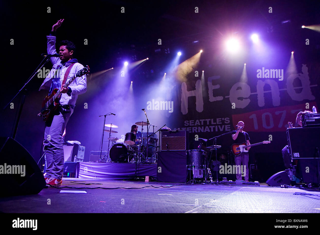 Band alternative rock la temper Trap performing live in concert Foto Stock