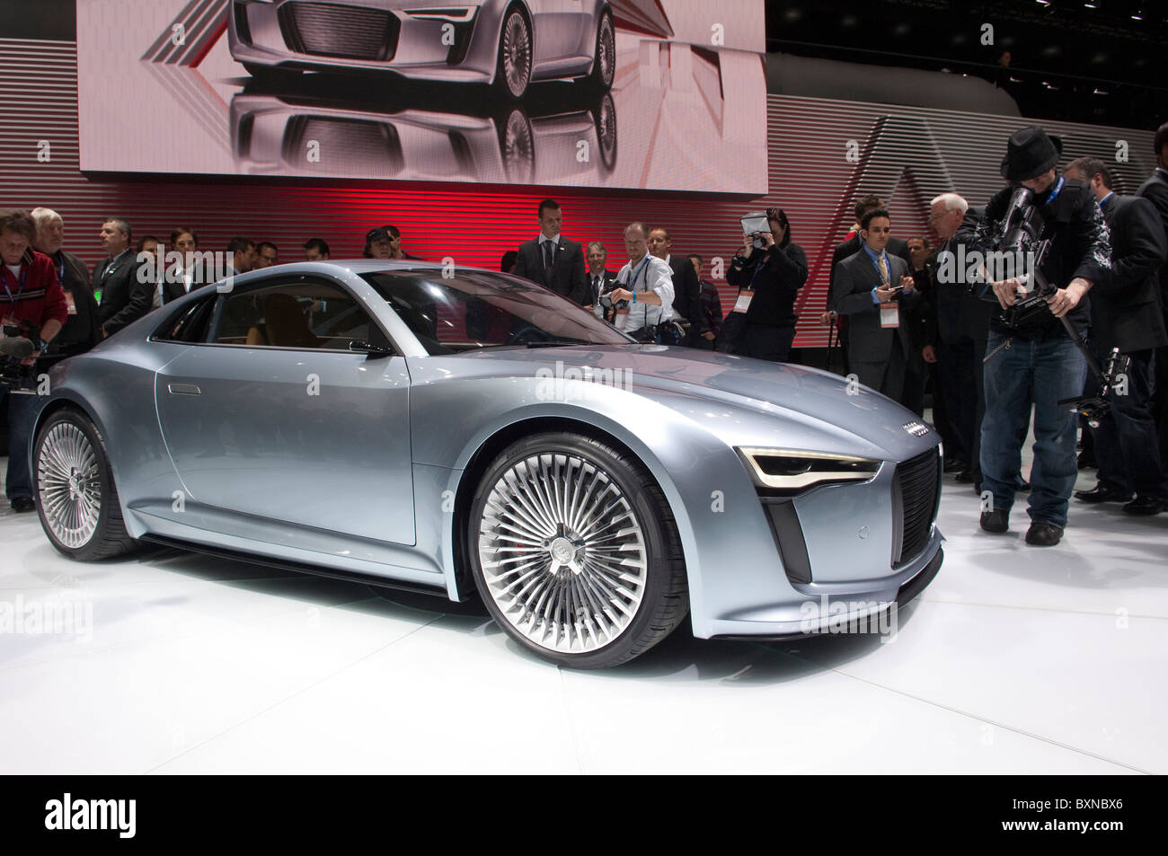 Audi e-tron concept car elettrica al 2010 North American International Auto Show Foto Stock