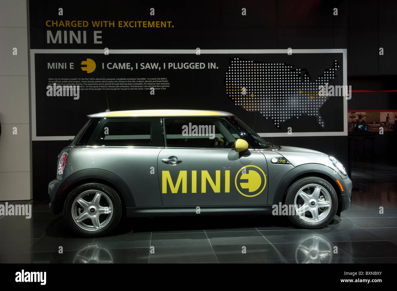 MINI E auto elettriche il il 2010 North American International Auto Show di Detroit Foto Stock