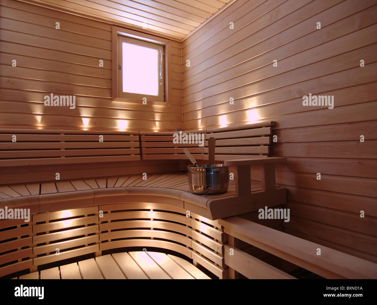 Sauna finlandese Foto Stock