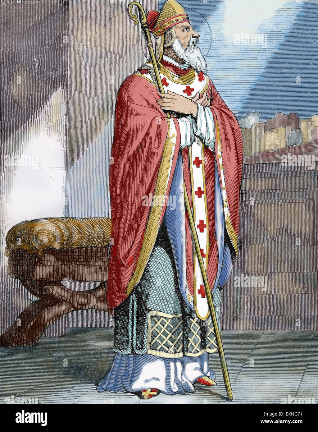 San Narciso di Gerusalemme (c. 99 - c. 216). Patriarca di Gerusalemme, vescovo e confessore. Foto Stock