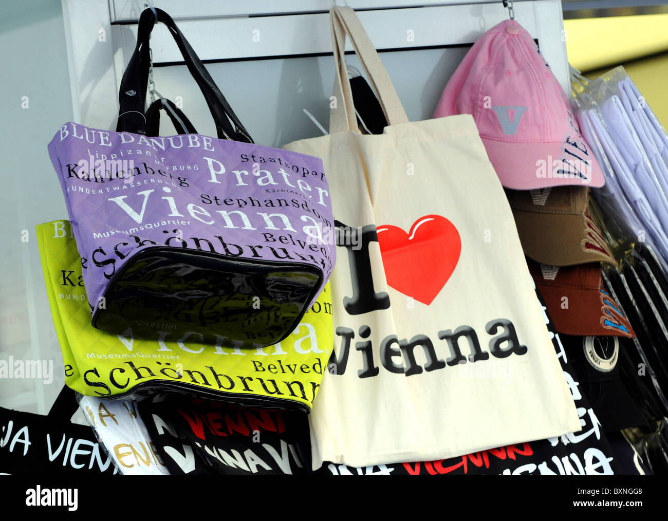Io amo i sacchetti di Vienna, Vienna, Austria Foto Stock