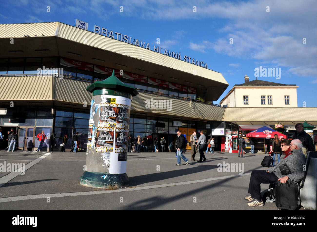 Bratislava, la stazione ferroviaria principale, Hlavna stanica, Bratislava, Slovacchia, Europa Foto Stock