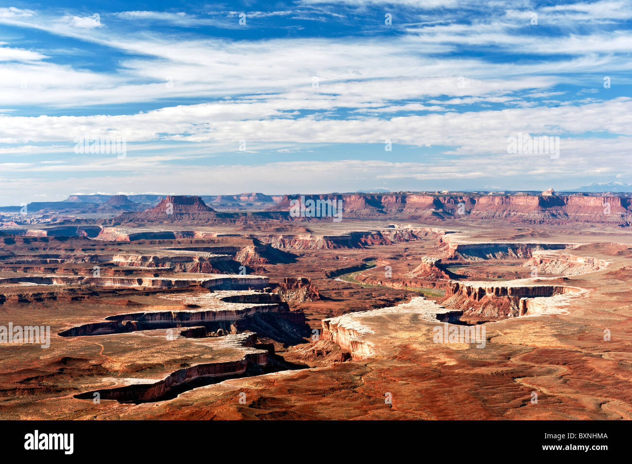 Green River si affacciano sul Parco Nazionale di Canyonlands isole nel cielo vicino a Moab nello Utah Stati Uniti d'America Foto Stock
