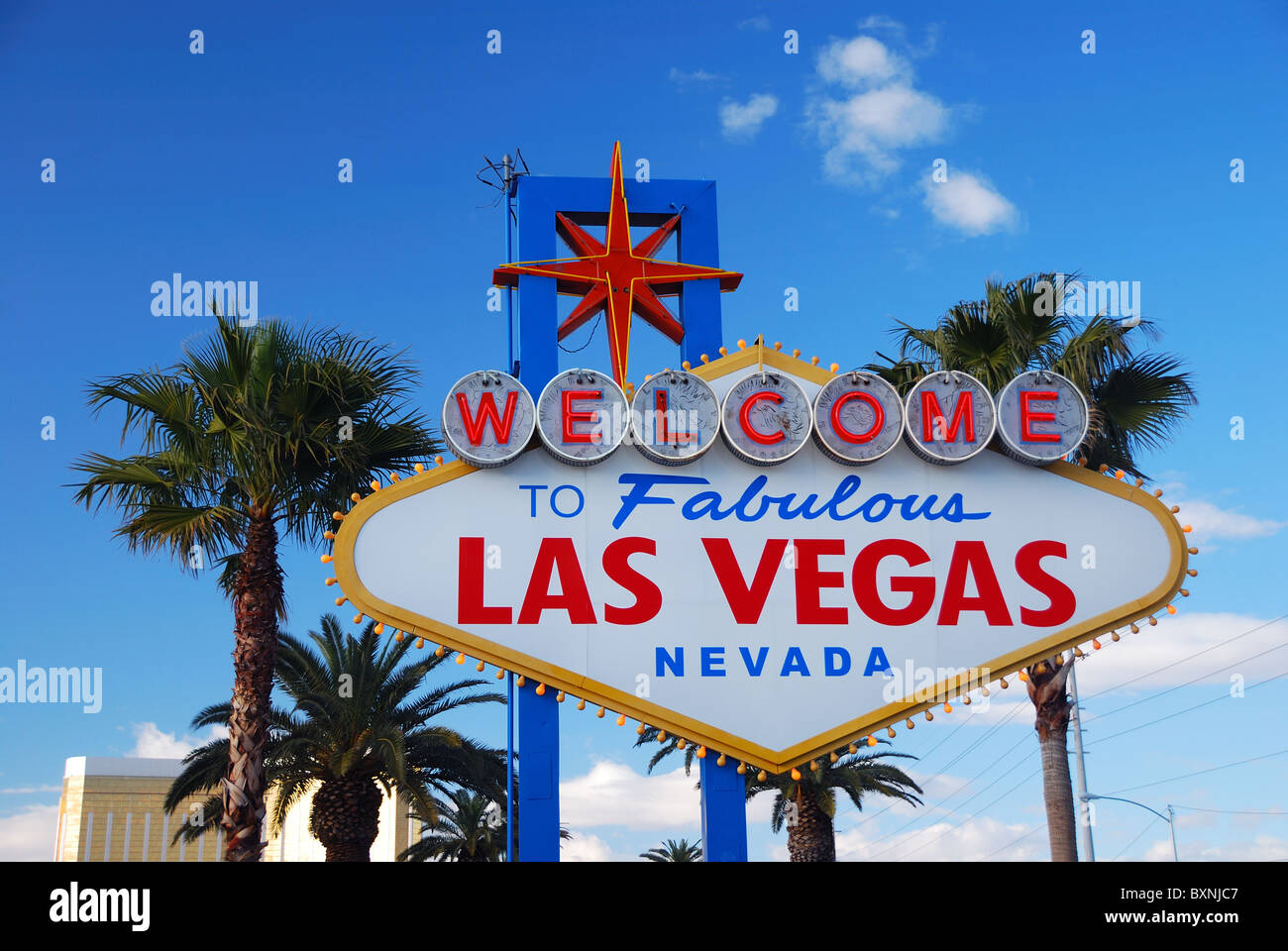 Cartello di Benvenuto a Las Vegas sulla striscia. Foto Stock
