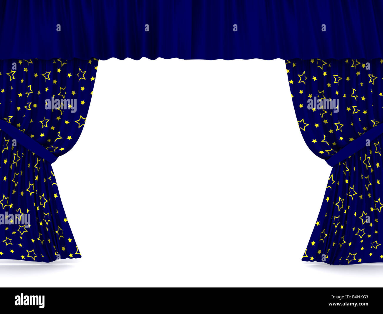 Le tende su bianco Foto Stock