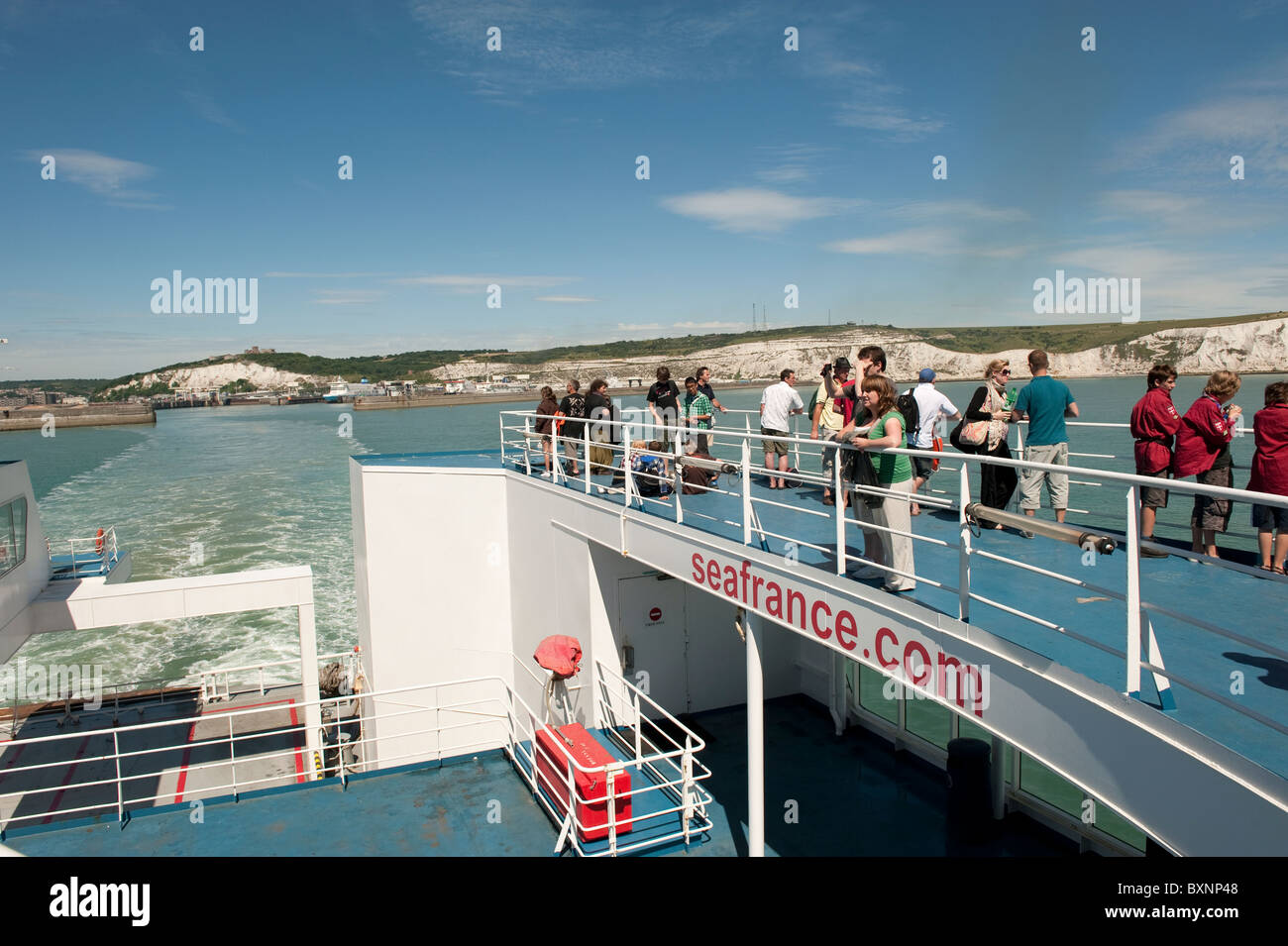 La gente sul traghetto Seafrance a Dover Foto Stock