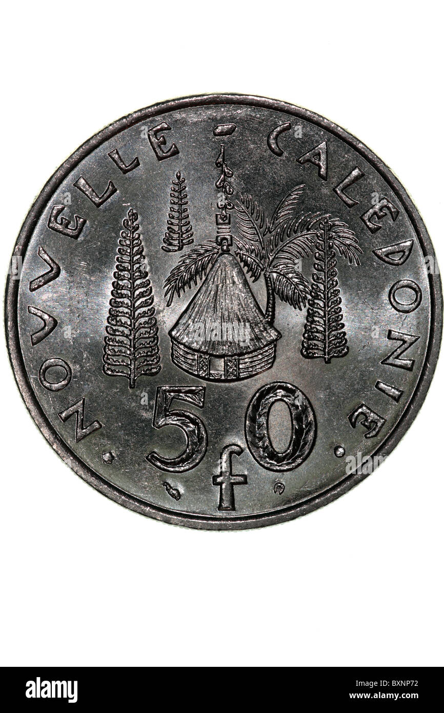 Nuova Caledonia coin - 50F Foto Stock