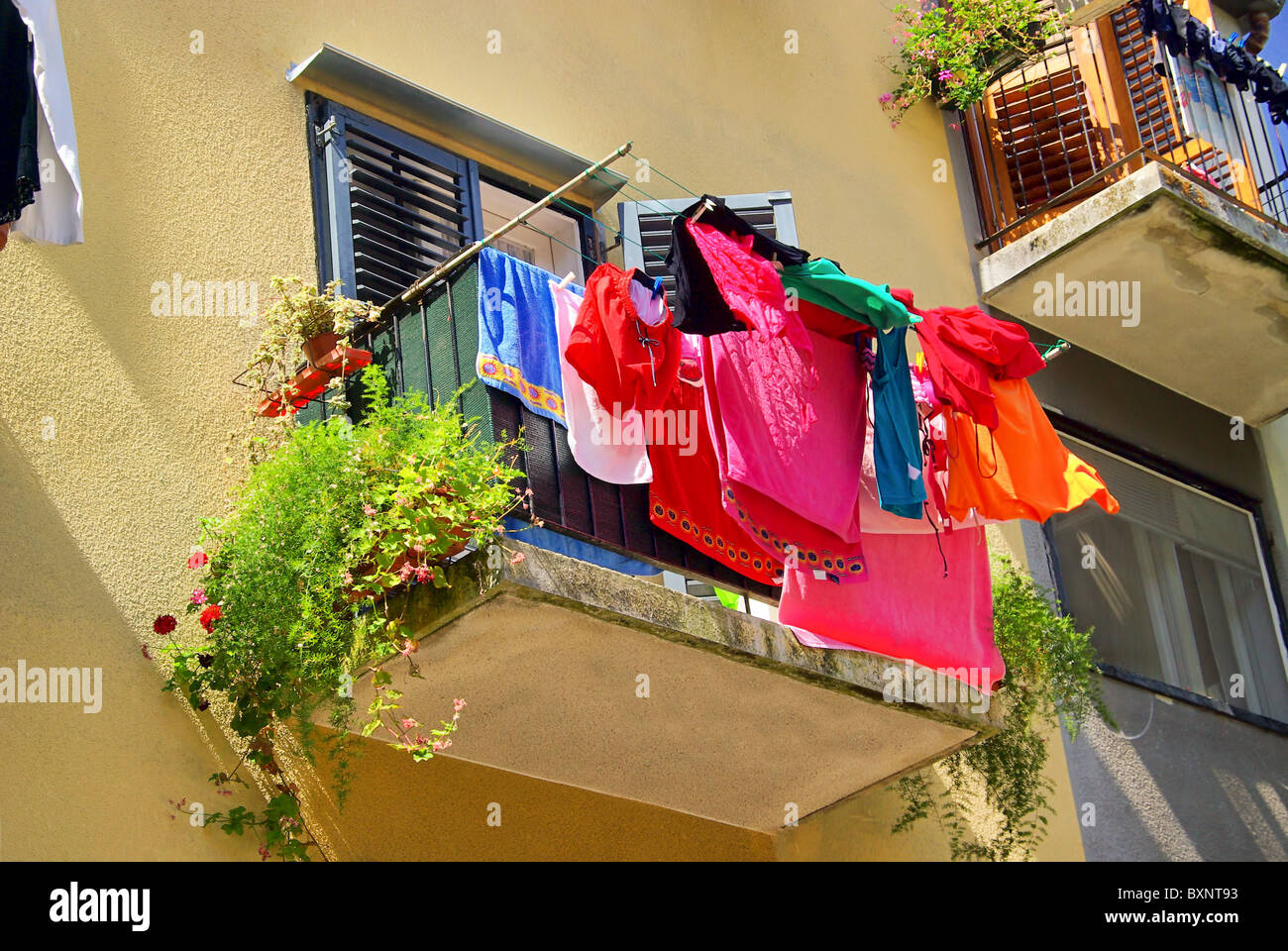 Wäsche Balkon - servizio lavanderia balcone 04 Foto Stock