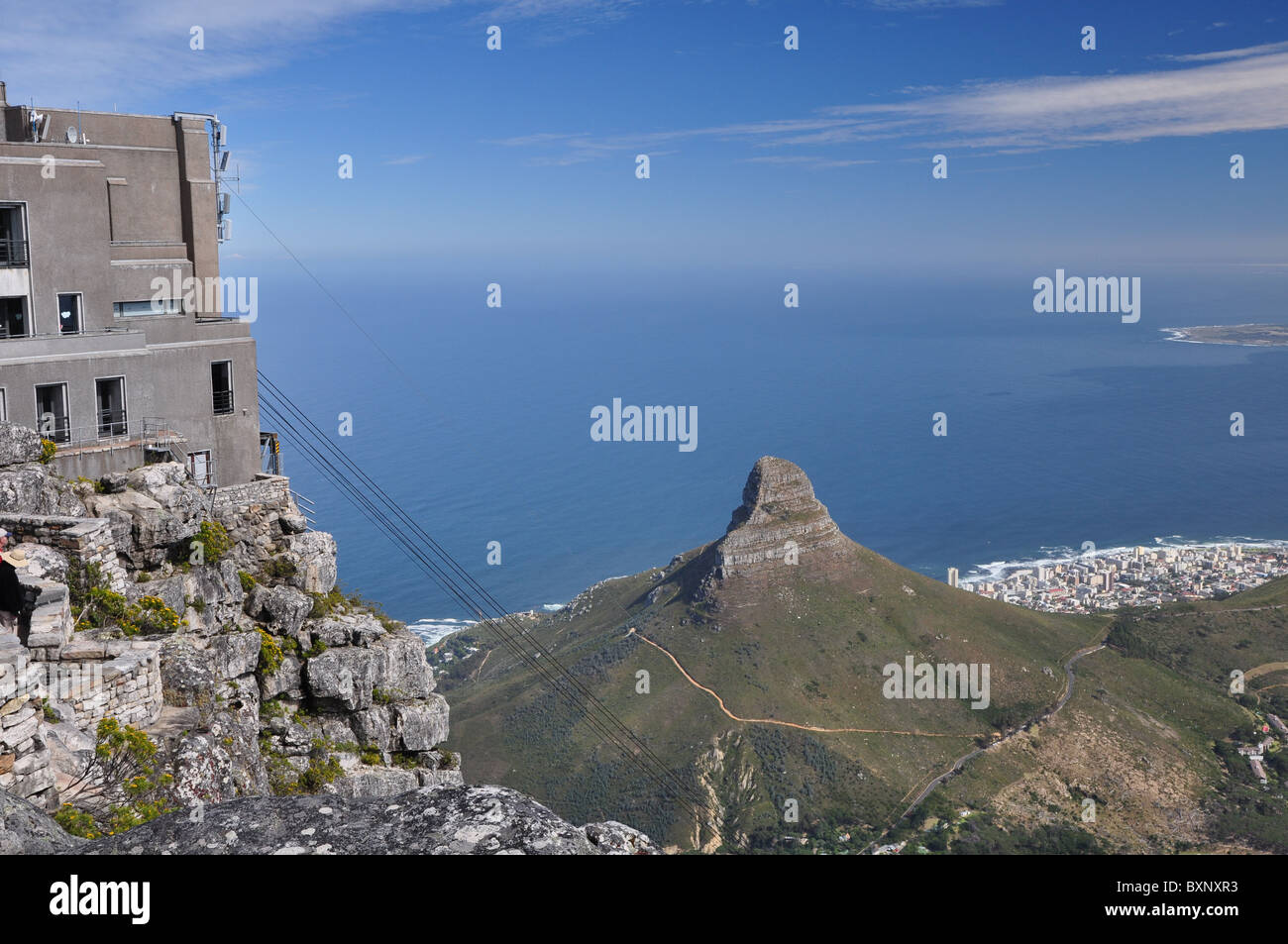 La Table Mountain e la funivia, Cape Town, Sud Africa Foto Stock