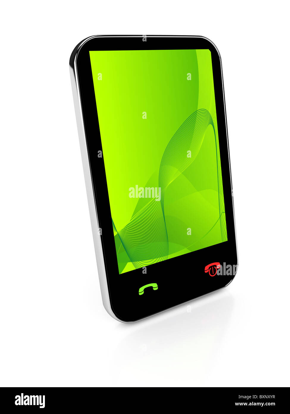 Mobile phone su bianco Foto Stock