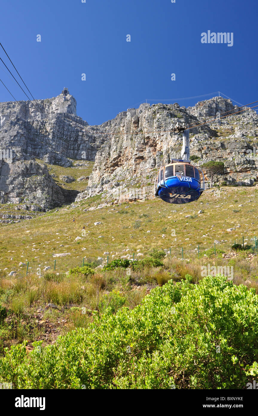 La Table Mountain e la funivia, Cape Town, Sud Africa Foto Stock