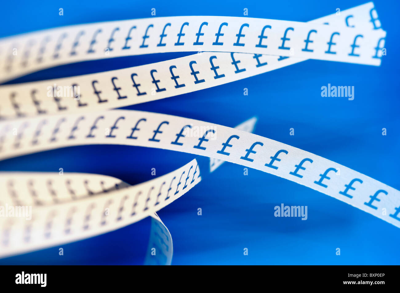 Carta Ticker tape simboli di cancelletto Foto Stock