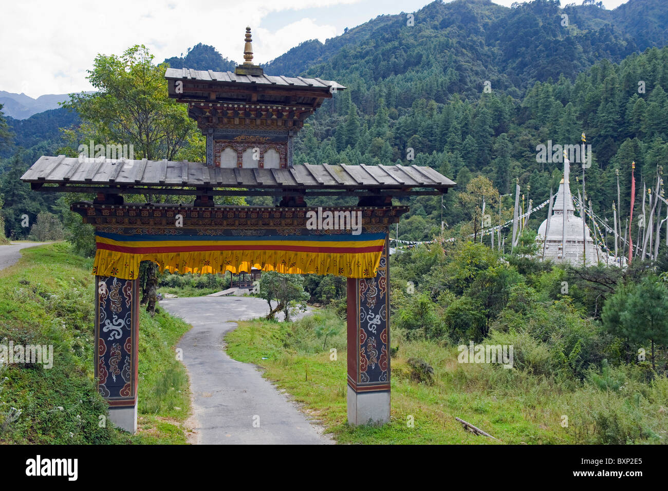 Chendebji Chorten (Chorten Charo Kasho) XIX secolo da Lama Shida, Bhutan, Asia Foto Stock