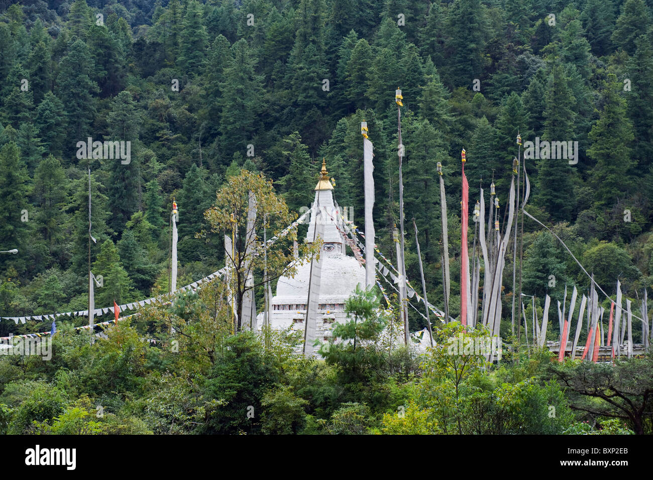 Chendebji Chorten (Chorten Charo Kasho) XIX secolo da Lama Shida, Bhutan, Asia Foto Stock