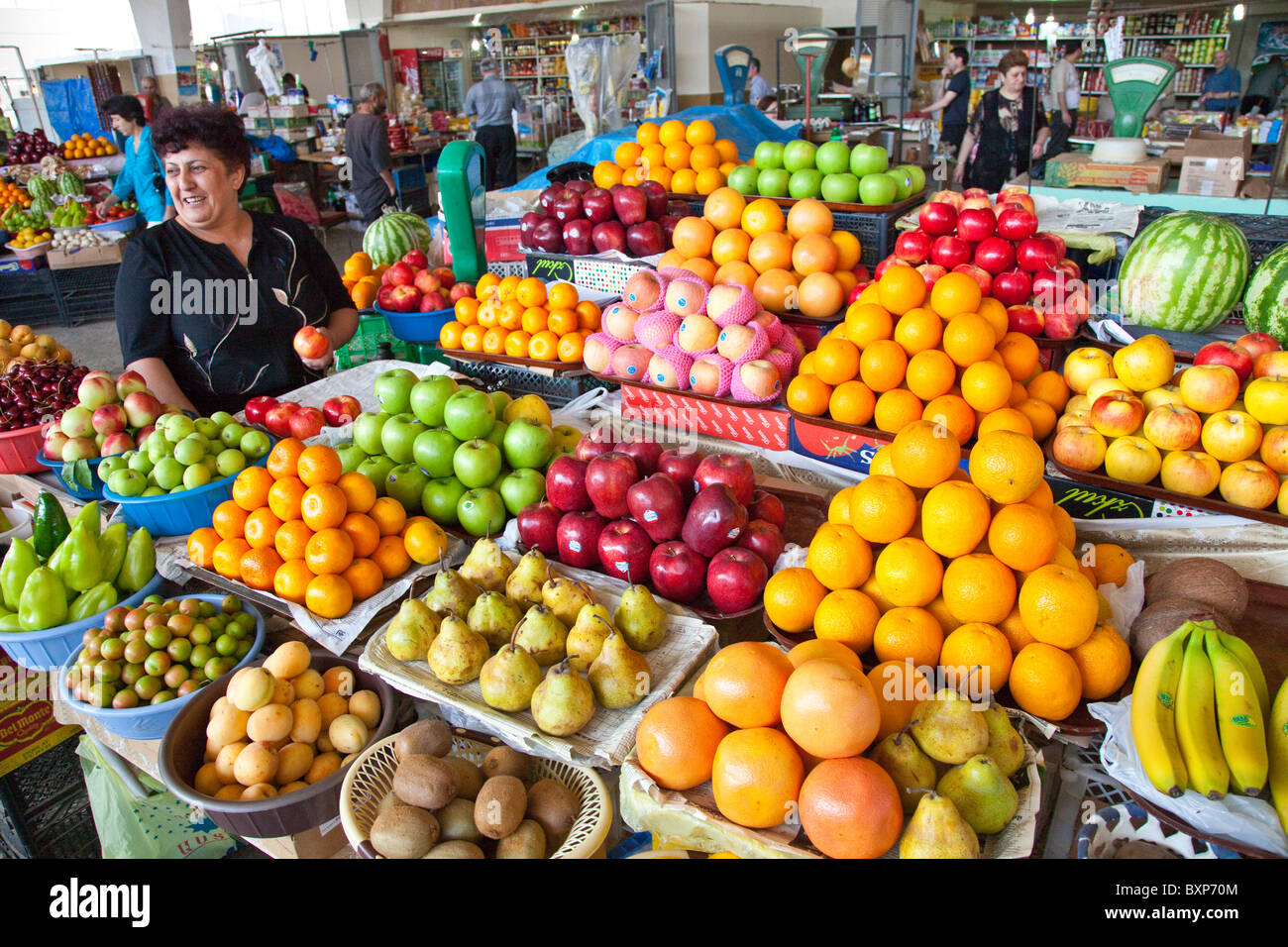 Mercato alimentare o Shuka in Armenia Vanadzor Foto Stock