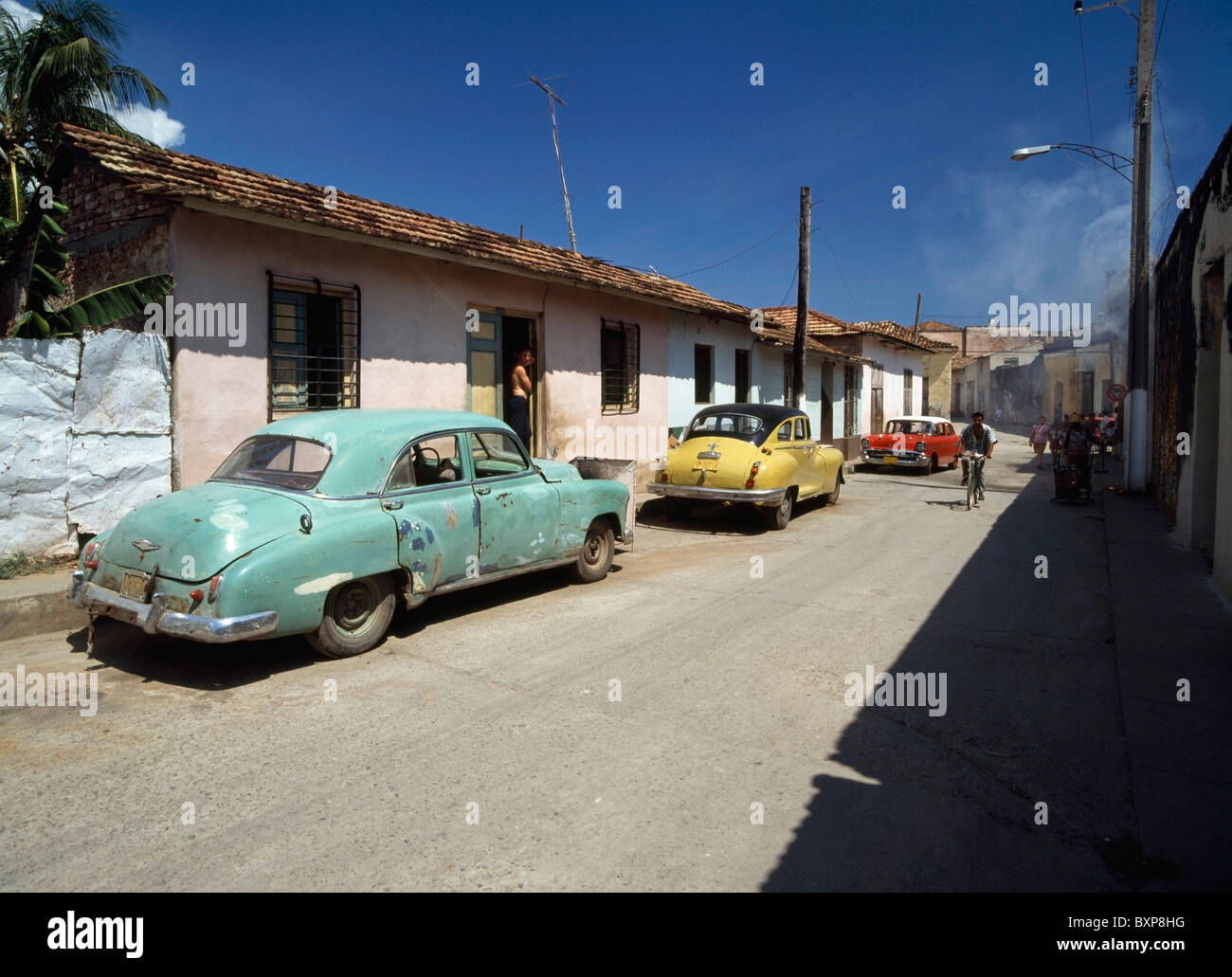 Yank serbatoio, vecchie automobili americane su strada Foto Stock