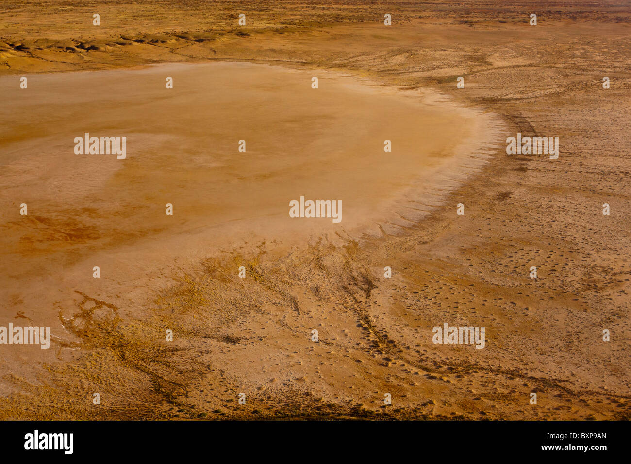 Vista aerea di salina nei pressi del lago Eyre, Willaim Creek, Sud Australia Foto Stock