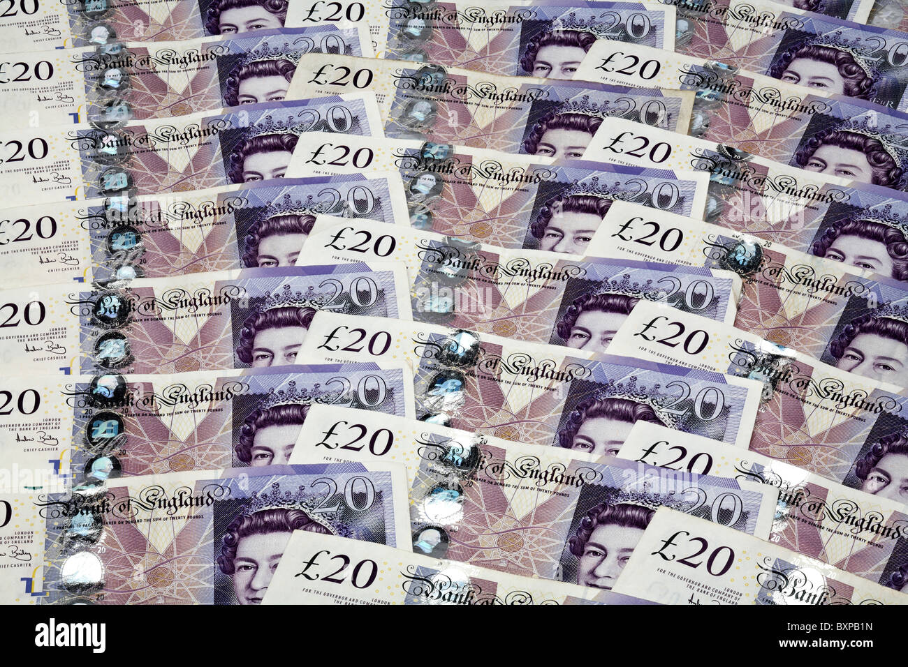 La diffusione della lingua inglese venti Pound Banconote Foto Stock