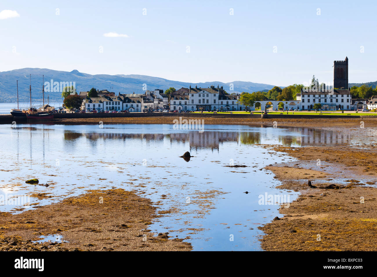 La città di Inveraray a capo di Loch Fyne, Argyll & Bute, Scozia Regno Unito Foto Stock