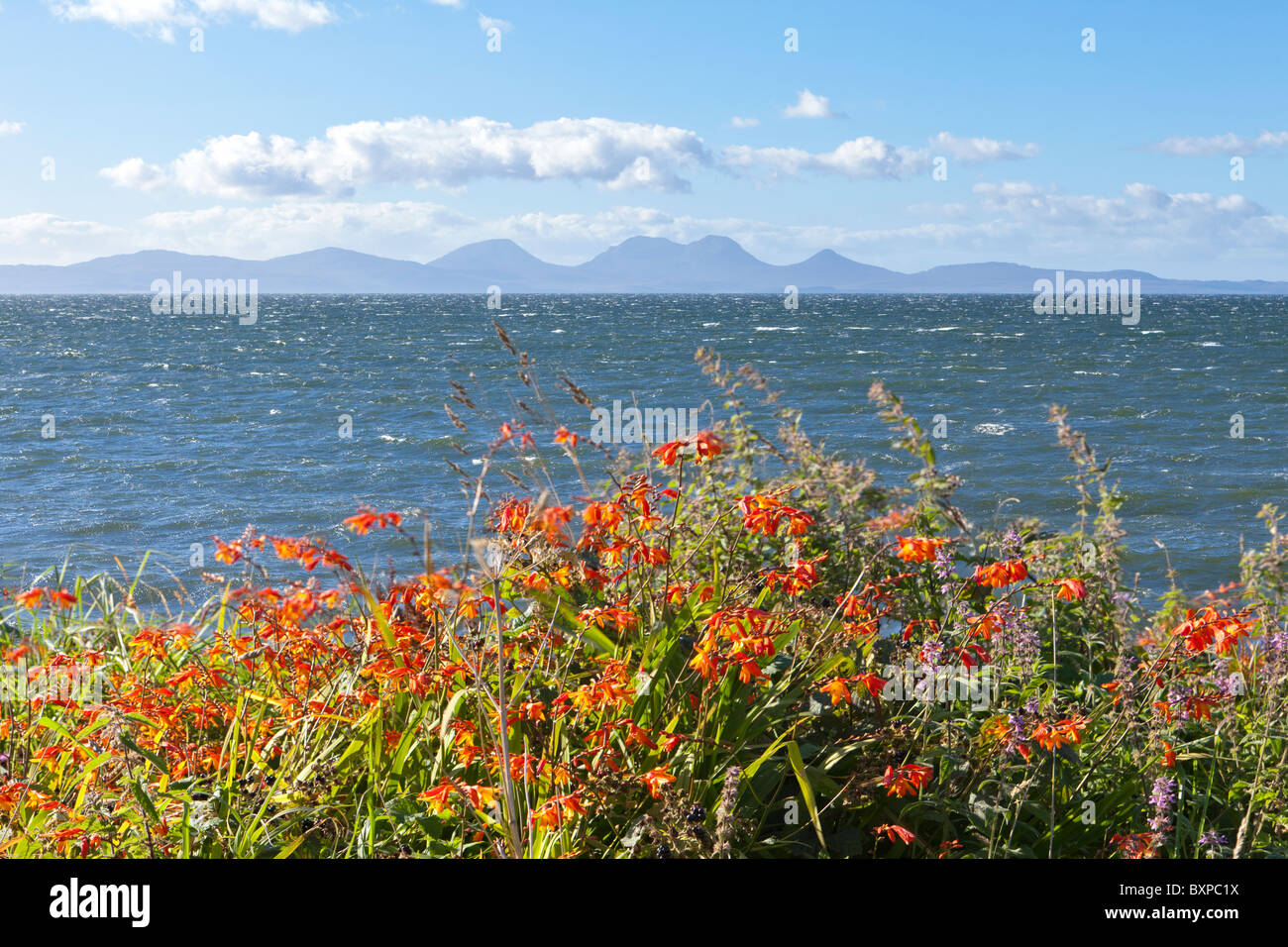 L'Isle of Jura da Ronachan sulla penisola di Kintyre, Argyll & Bute, Scozia Foto Stock