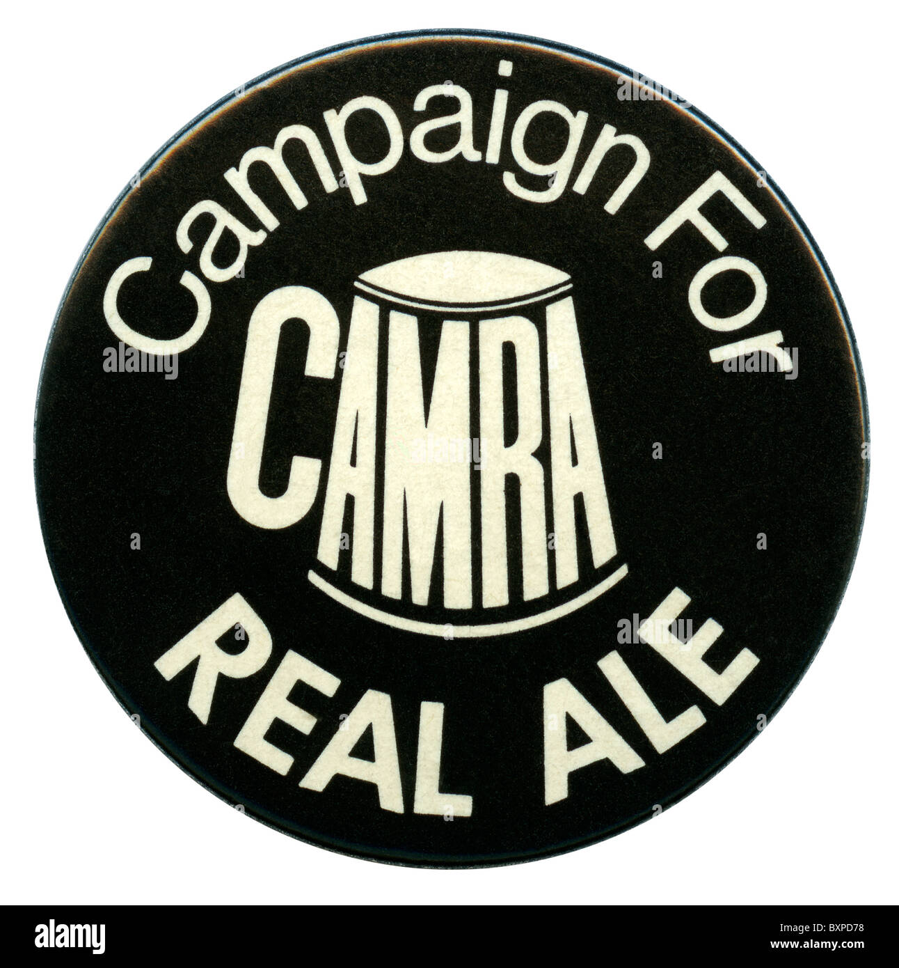 Campagna per Real Ale (CAMRA) badge pulsante c. 1975 Foto Stock