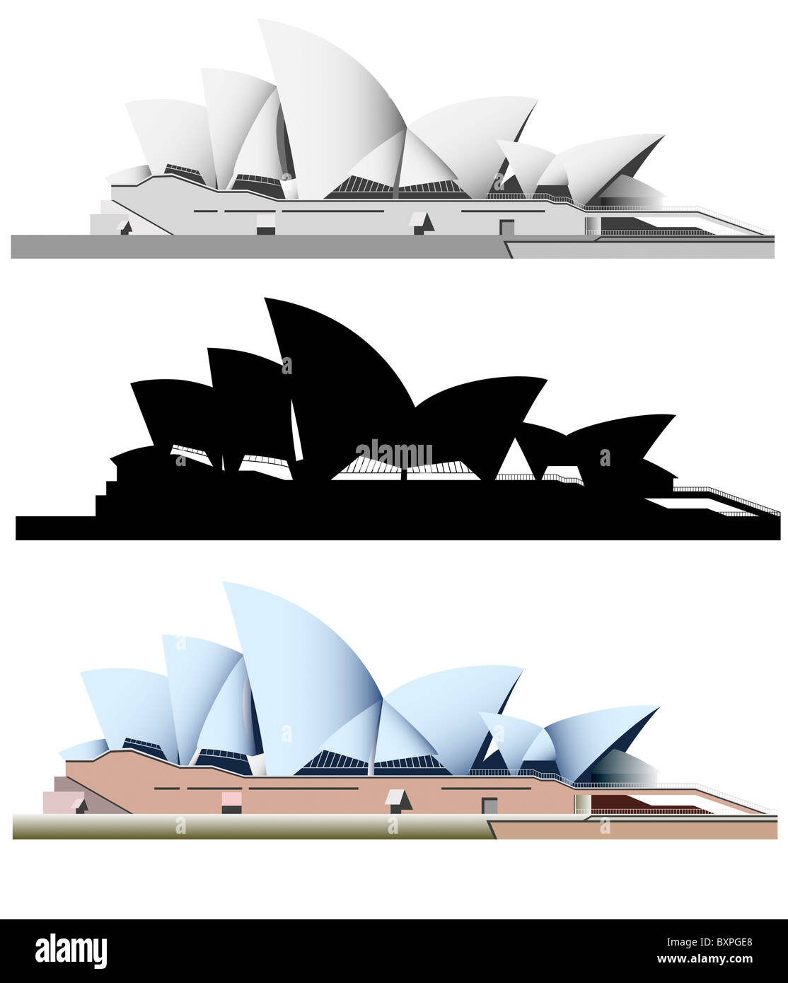 Illustrazione della Sydney Opera House Foto Stock