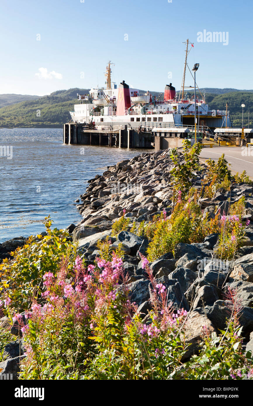 Il Caledonian MacBrayne traghetto per Islay a Kennacraig sulla penisola di Kintyre, Argyll & Bute, Scozia. Foto Stock