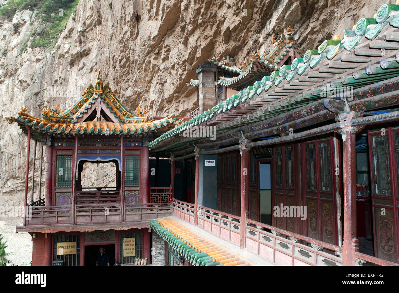 Appendere il monastero, Xuankong tempio, Datong, Hunyuan county, Cina.corridoio Foto Stock