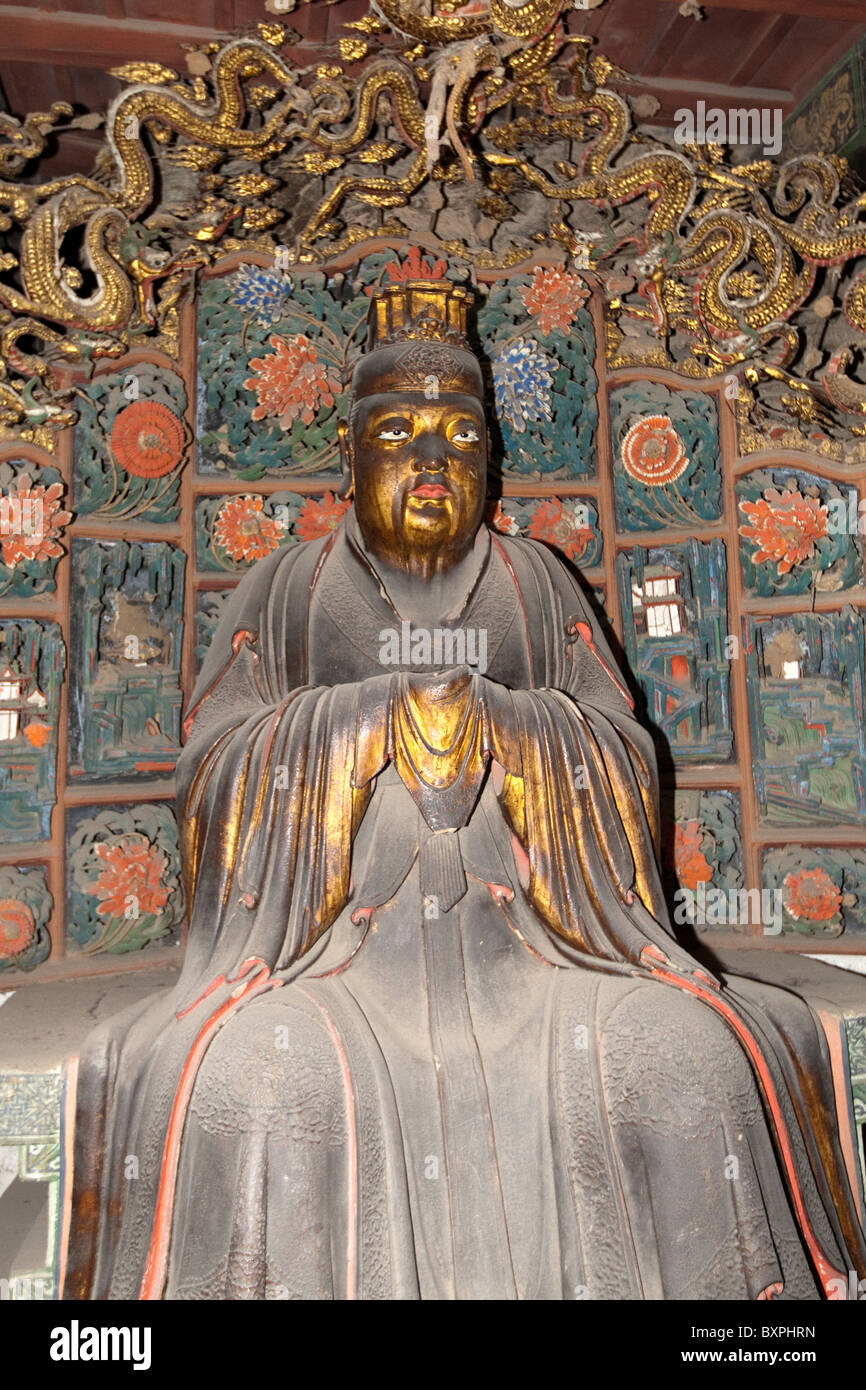 Statua del Buddha, appendere il monastero, Xuankong tempio, Datong, Hunyuan county, Cina. Foto Stock