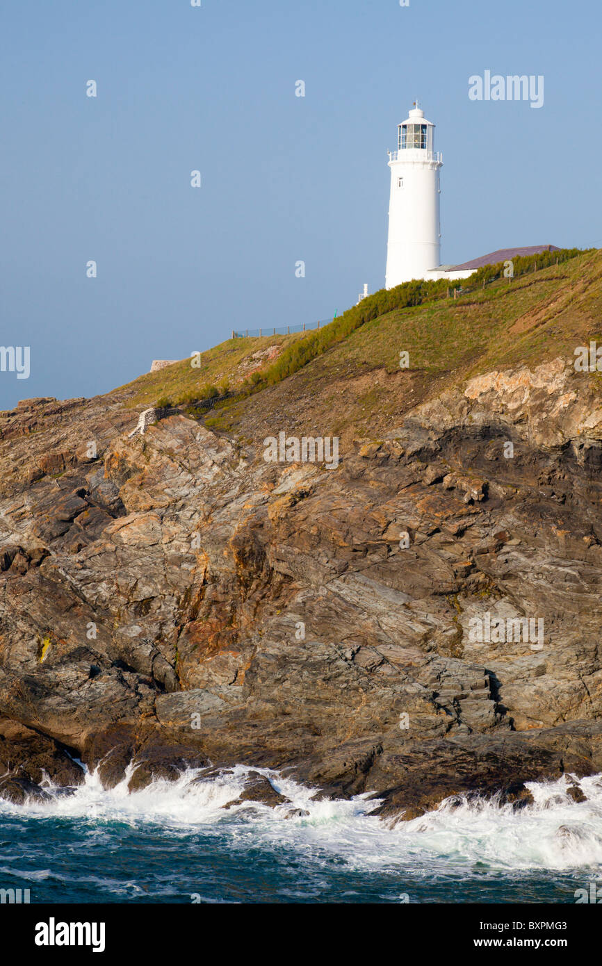 Trevose Head Lighthouse, Cornwall Inghilterra REGNO UNITO Foto Stock