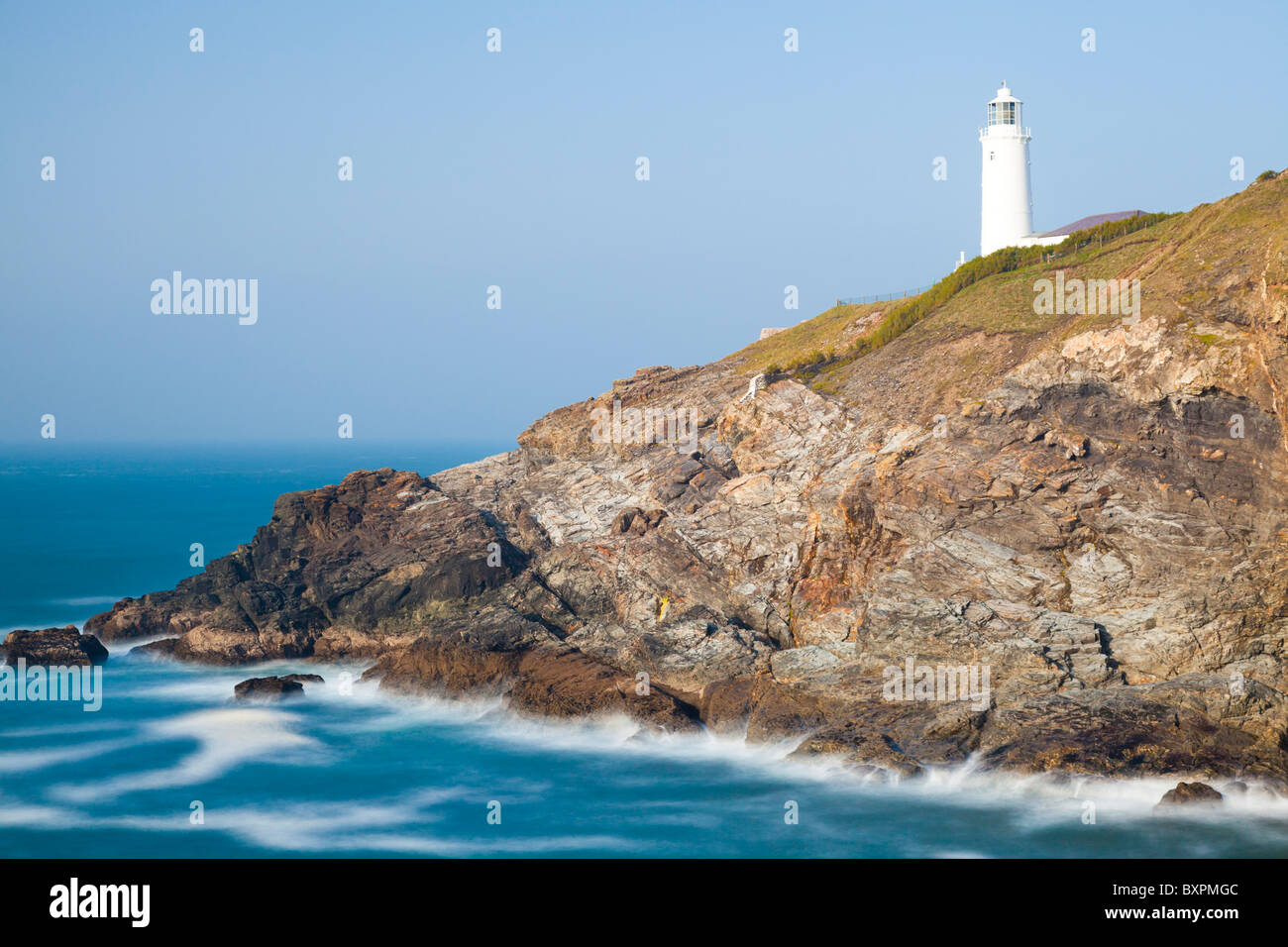 Trevose Head Lighthouse, Cornwall Inghilterra REGNO UNITO Foto Stock